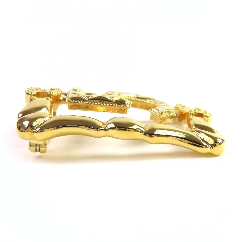 CHANEL Gold Logo Brooch - Picture 4 of 6